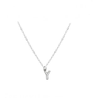 COLLAR INICIAL ZIRCONIAS PLATEADO
