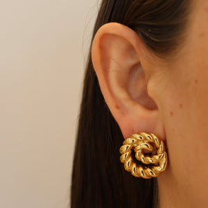 ARETES ACERO DORADO CARACOL