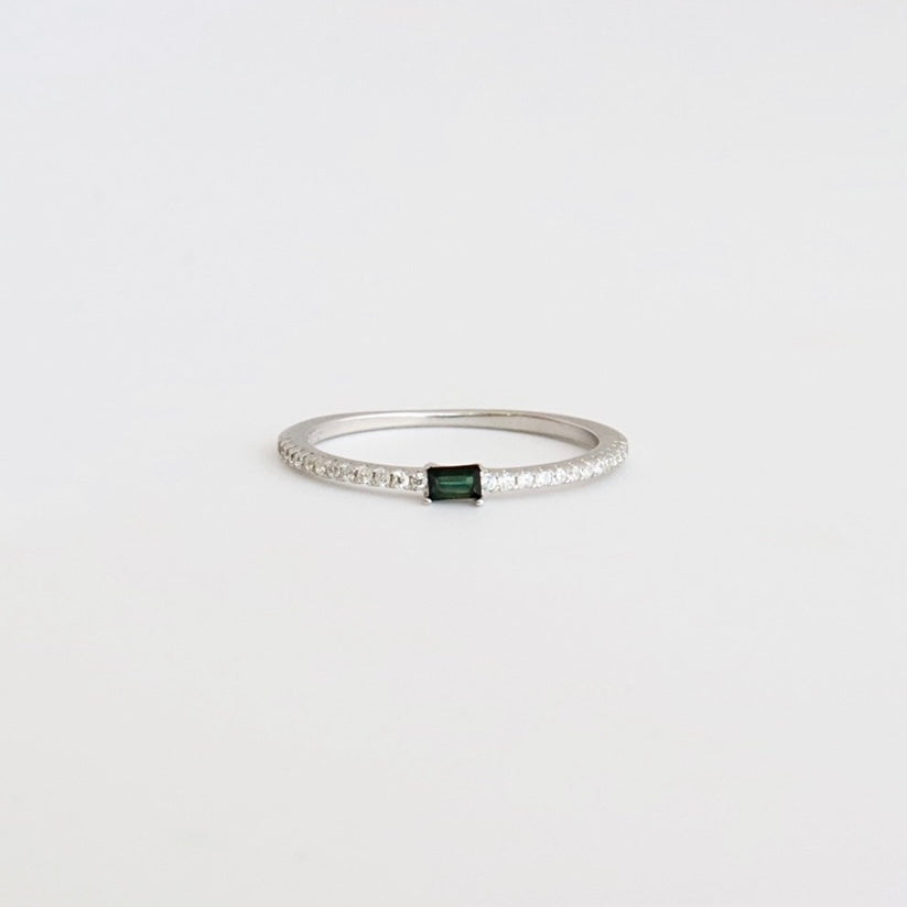 ANILLO PLATA ZIRCONIA VERDE