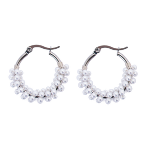ARRACADAS PLATEADAS CON PERLAS JAPONESA BLANCA