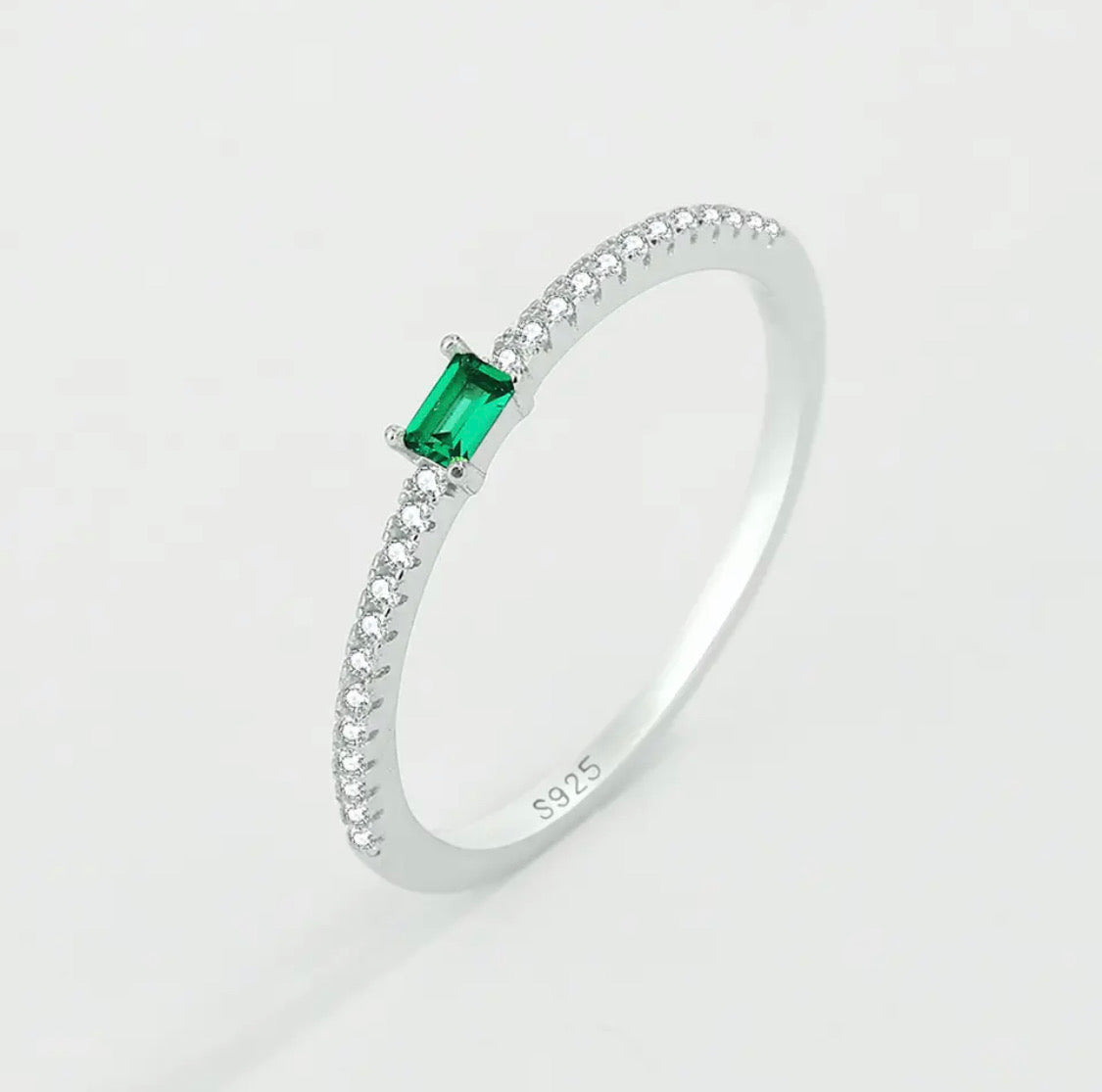 ANILLO PLATA ZIRCONIA VERDE