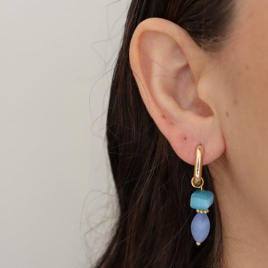 CHUNKY HOOPS RECTANGLE AZUL AQUA