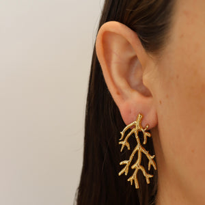 ARETES ACERO DORADO CORAL