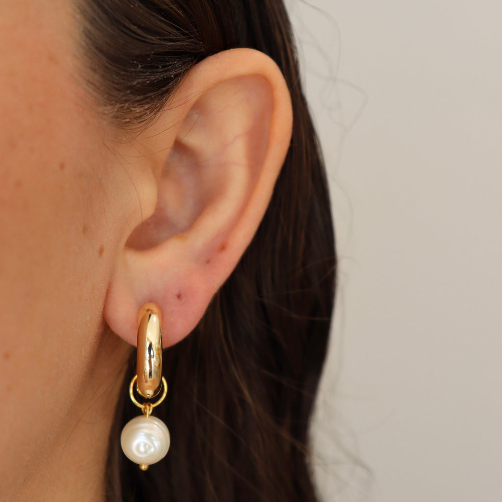 CHUNKY HOOPS GROS PERLA