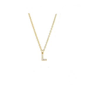 COLLAR INICIAL ZIRCONIAS DORADO