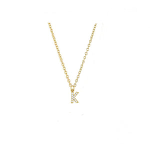 COLLAR INICIAL ZIRCONIAS DORADO