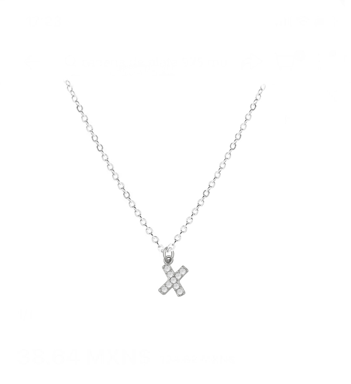 COLLAR INICIAL ZIRCONIAS PLATEADO