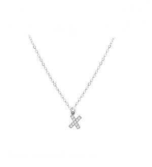 COLLAR INICIAL ZIRCONIAS PLATEADO