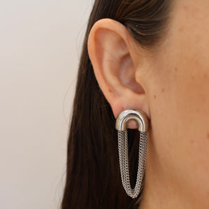 ARETES ACERO PLATEADO CADENAS