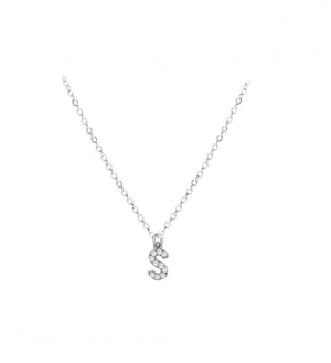 COLLAR INICIAL ZIRCONIAS PLATEADO