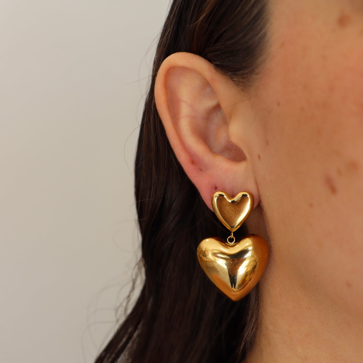 ARETES CORAZÓN DOBLE