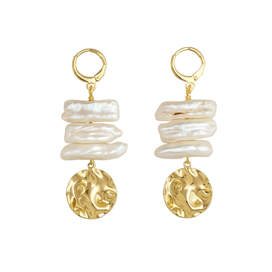 ARETES TURQUOISE BLANC