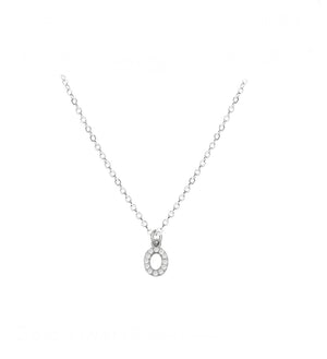 COLLAR INICIAL ZIRCONIAS PLATEADO