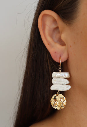 ARETES TURQUOISE BLANC