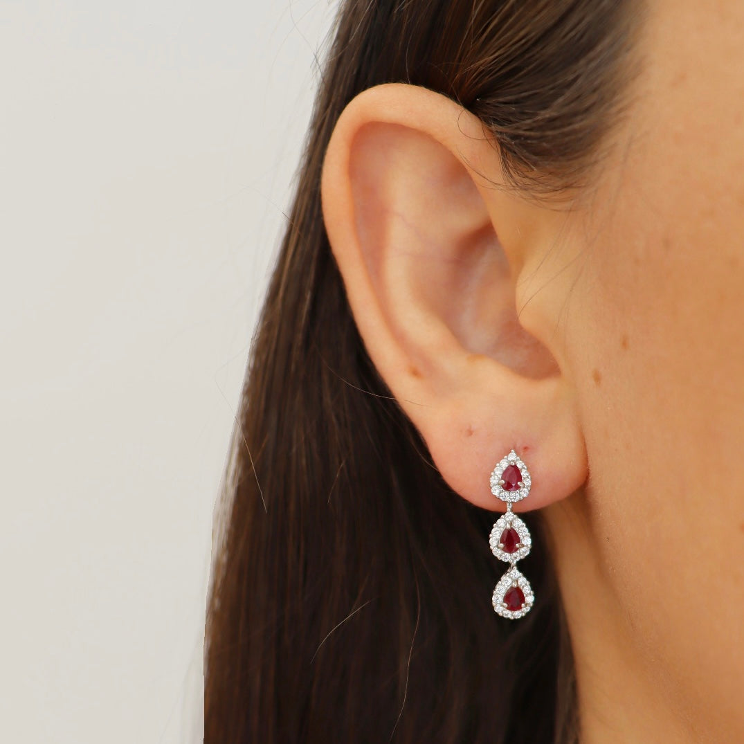 ARETES UNIQUE RUBÍ