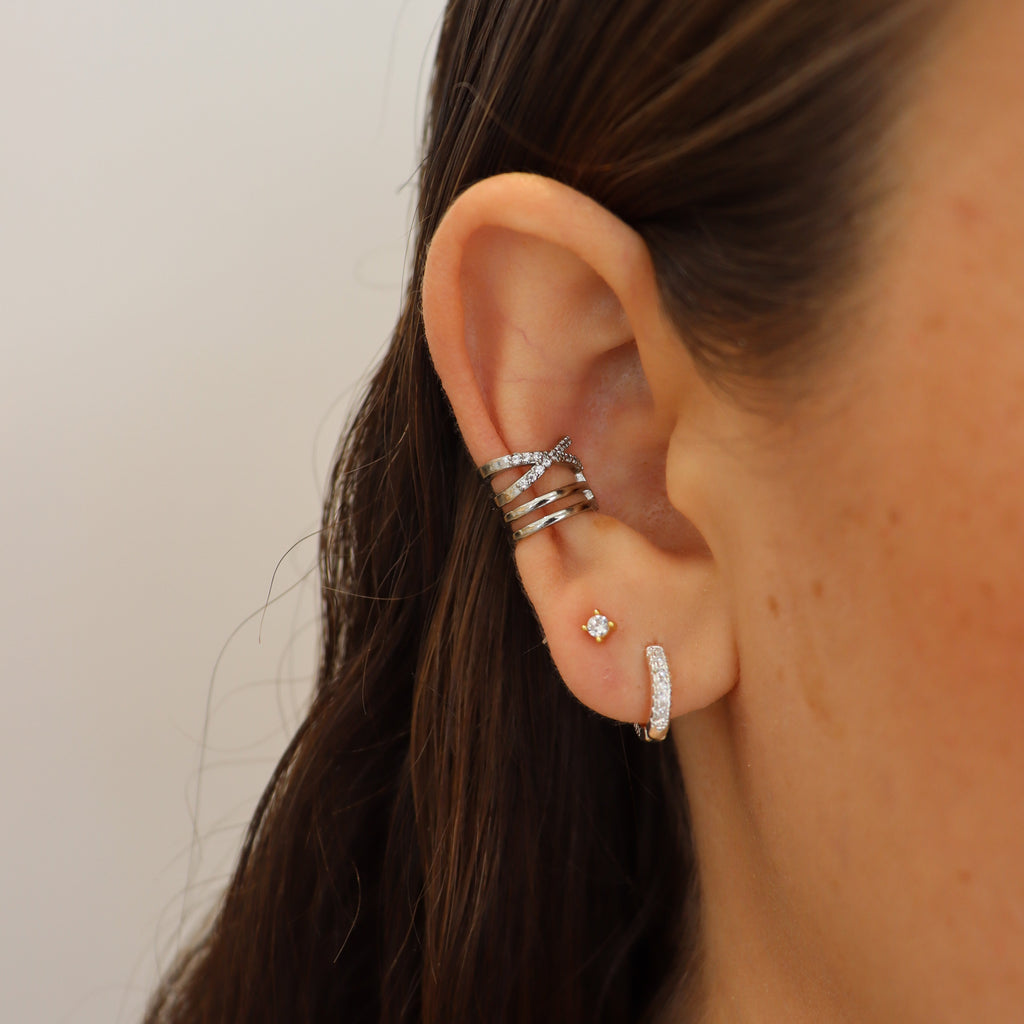 EARCUFF CRUZADO ZIRCONIAS