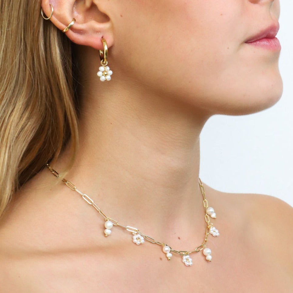 CHAIN BLOOM CHARMS BLANC