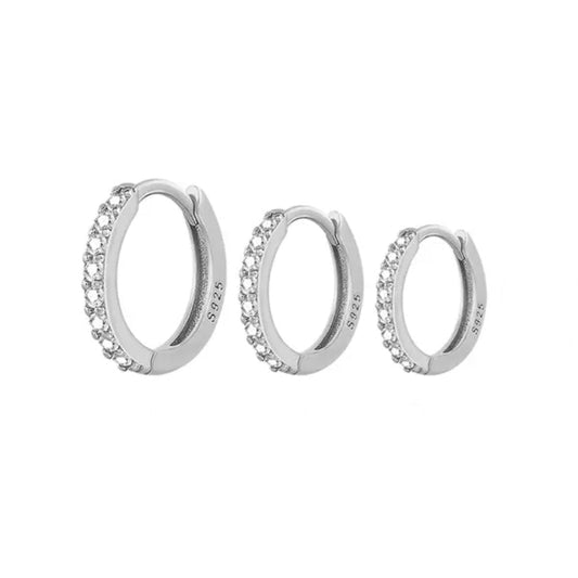 COMBO HOOPS ZIRCONIAS PLATEADO
