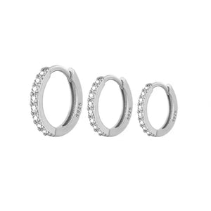 COMBO HOOPS ZIRCONIAS PLATEADO