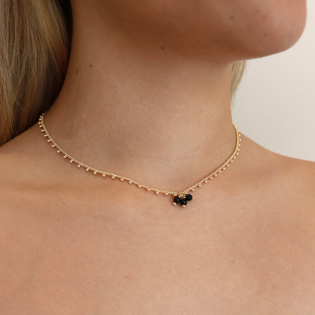 COLLAR SUMMER DOTS NOIR