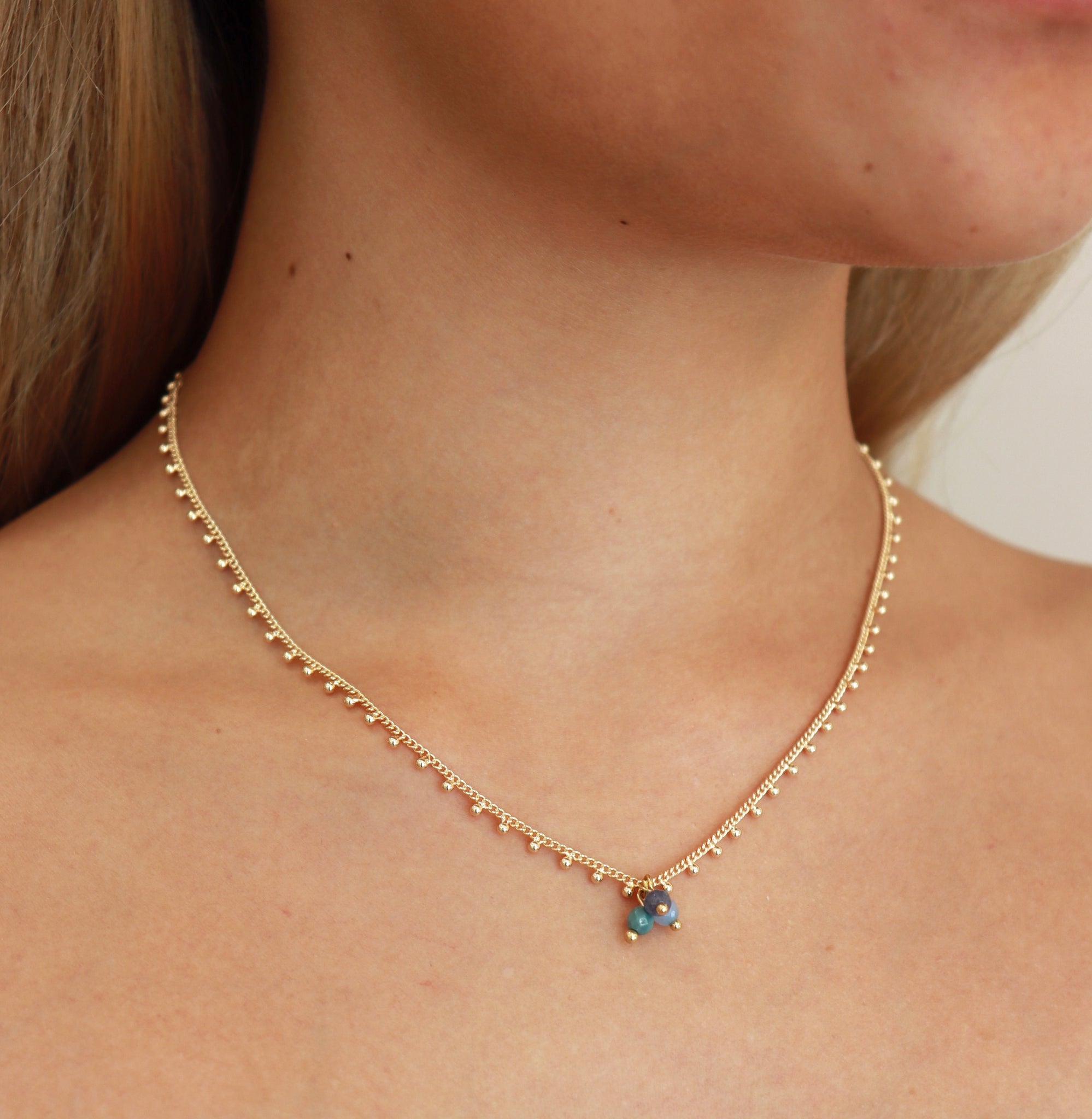 COLLAR SUMMER DOTS BLEU