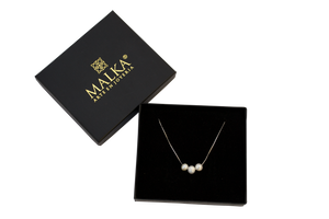 COLLAR TRES PERLAS PLATEADO