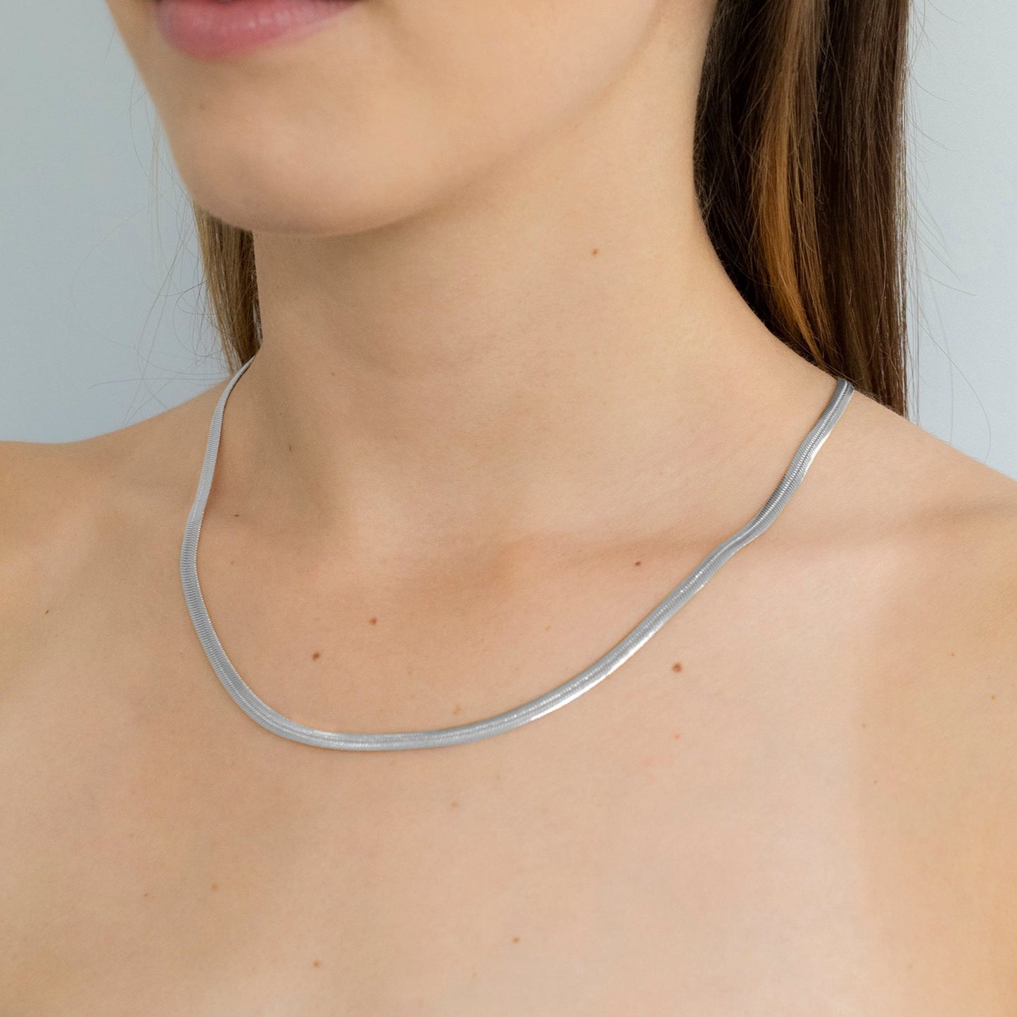 COLLAR PLANO PLATEADO