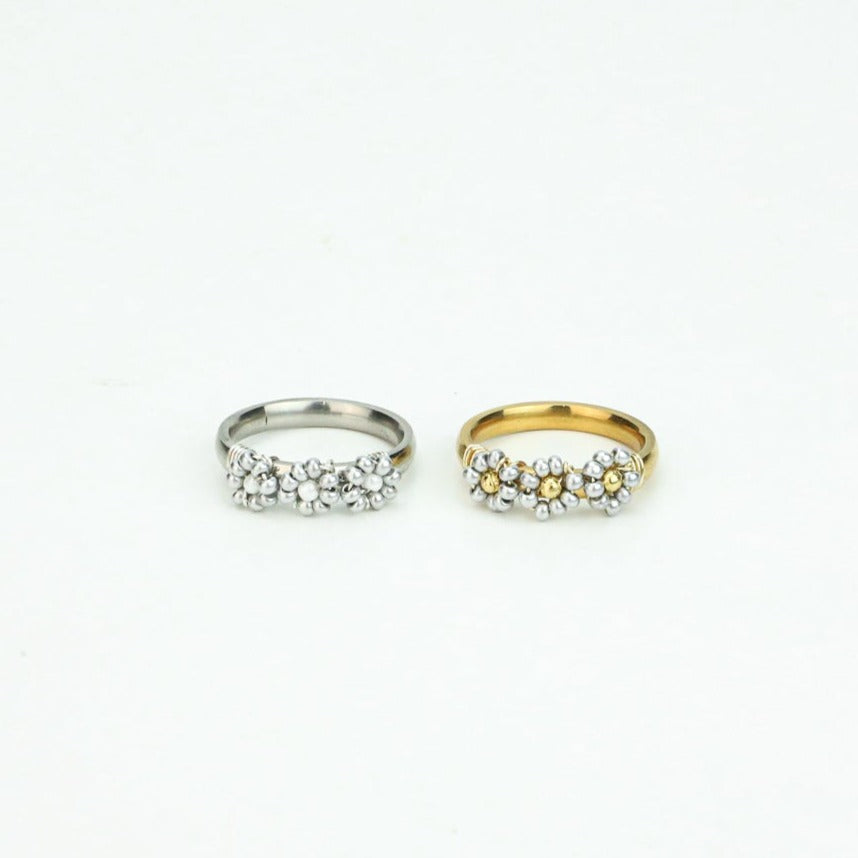 ANILLO BLOOM PLATA 3 FLEURS