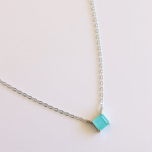 COLLAR DE PLATA TURMALINA CUADRO
