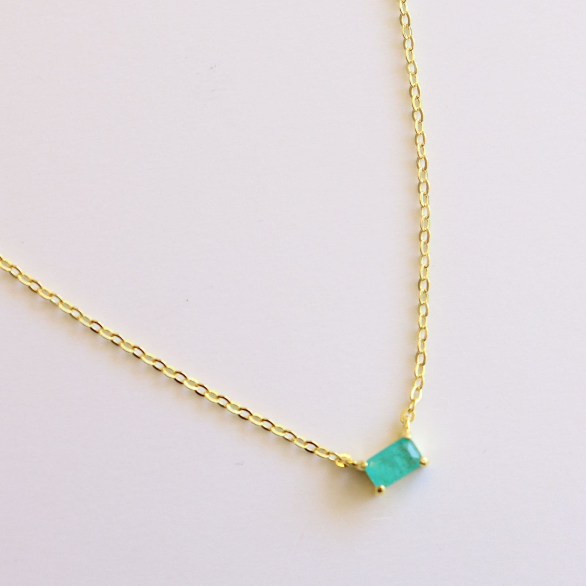 COLLAR PLATA TURMALINA RECTANGULAR