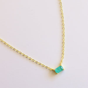 COLLAR PLATA TURMALINA RECTANGULAR