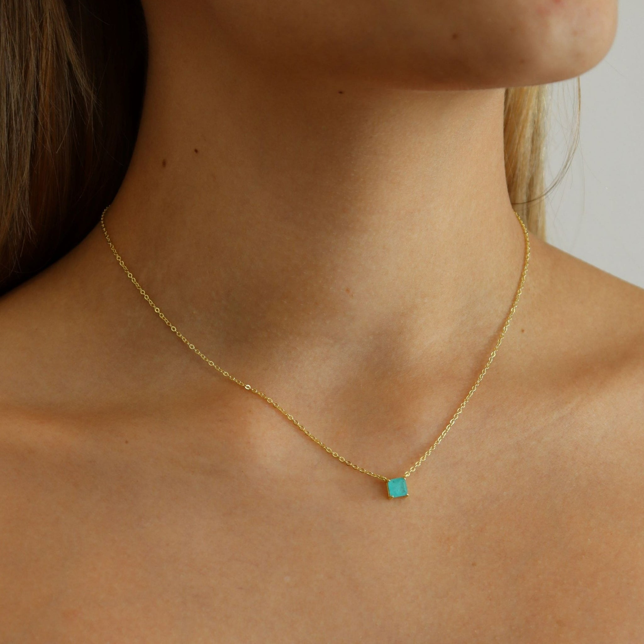 COLLAR DE PLATA TURMALINA CUADRO