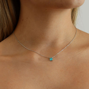 COLLAR DE PLATA TURMALINA CUADRO