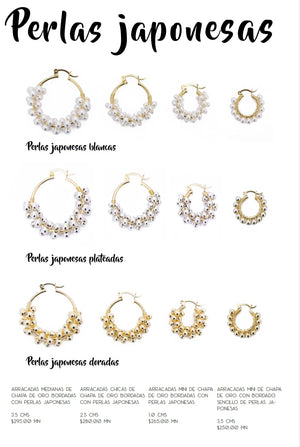 ARRACADAS PERLAS JAPONESAS PLATEADAS