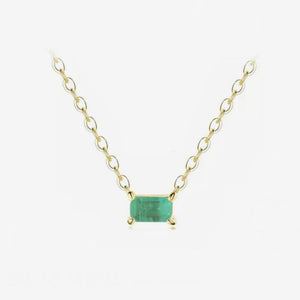 COLLAR PLATA TURMALINA RECTANGULAR
