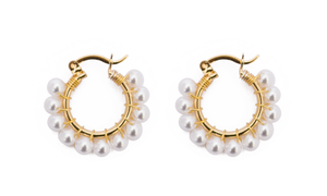 ARRACADAS PERLAS JAPONESAS BLANCAS