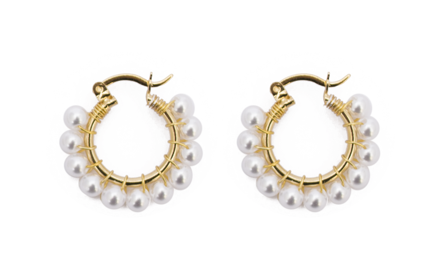 ARRACADAS PERLAS JAPONESAS MINI BLANCA
