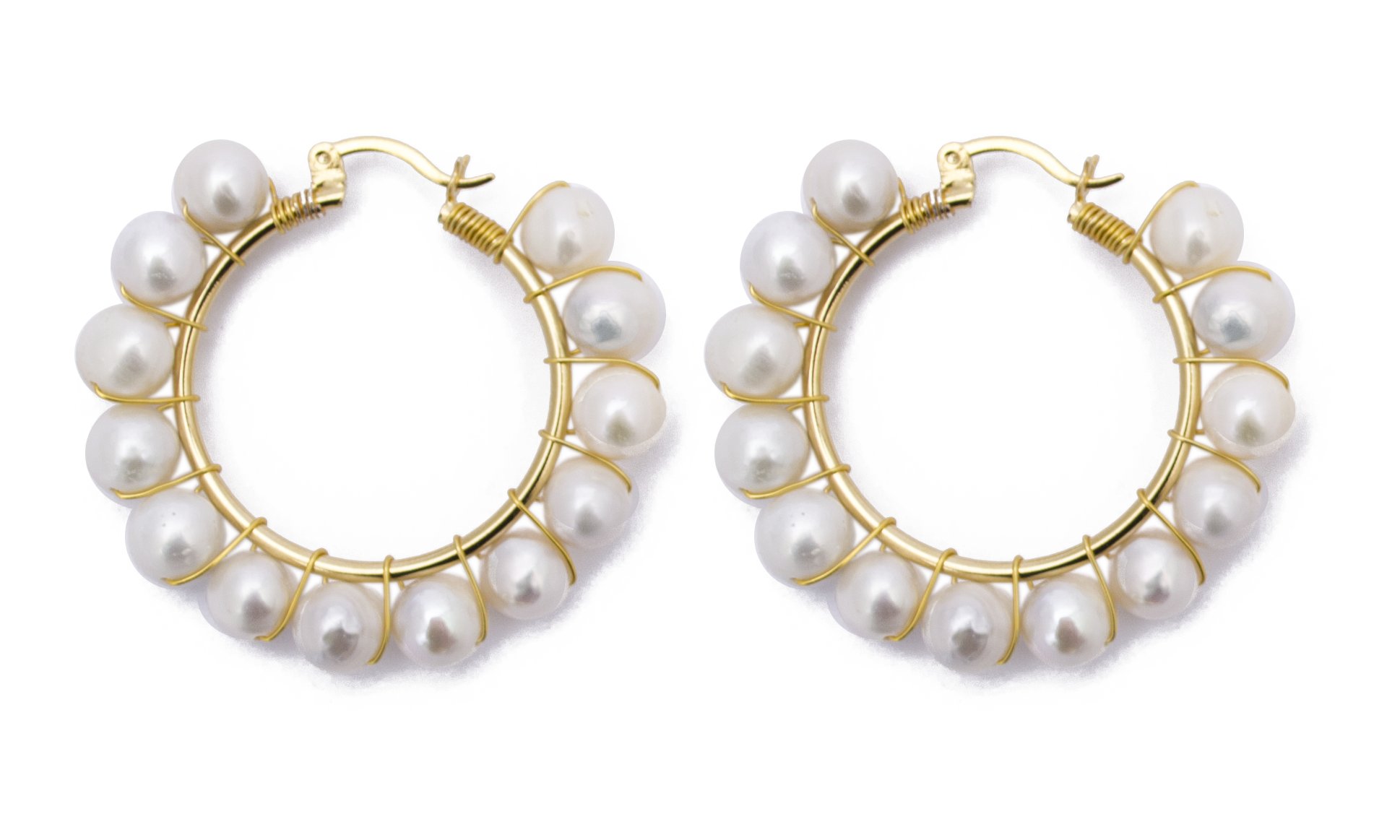 ARRACADAS DE PERLAS NATURALES BLANCAS