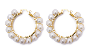 ARRACADAS DE PERLAS NATURALES BLANCAS