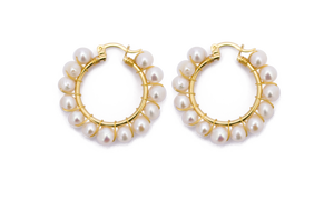 ARRACADAS DE PERLAS NATURALES BLANCAS