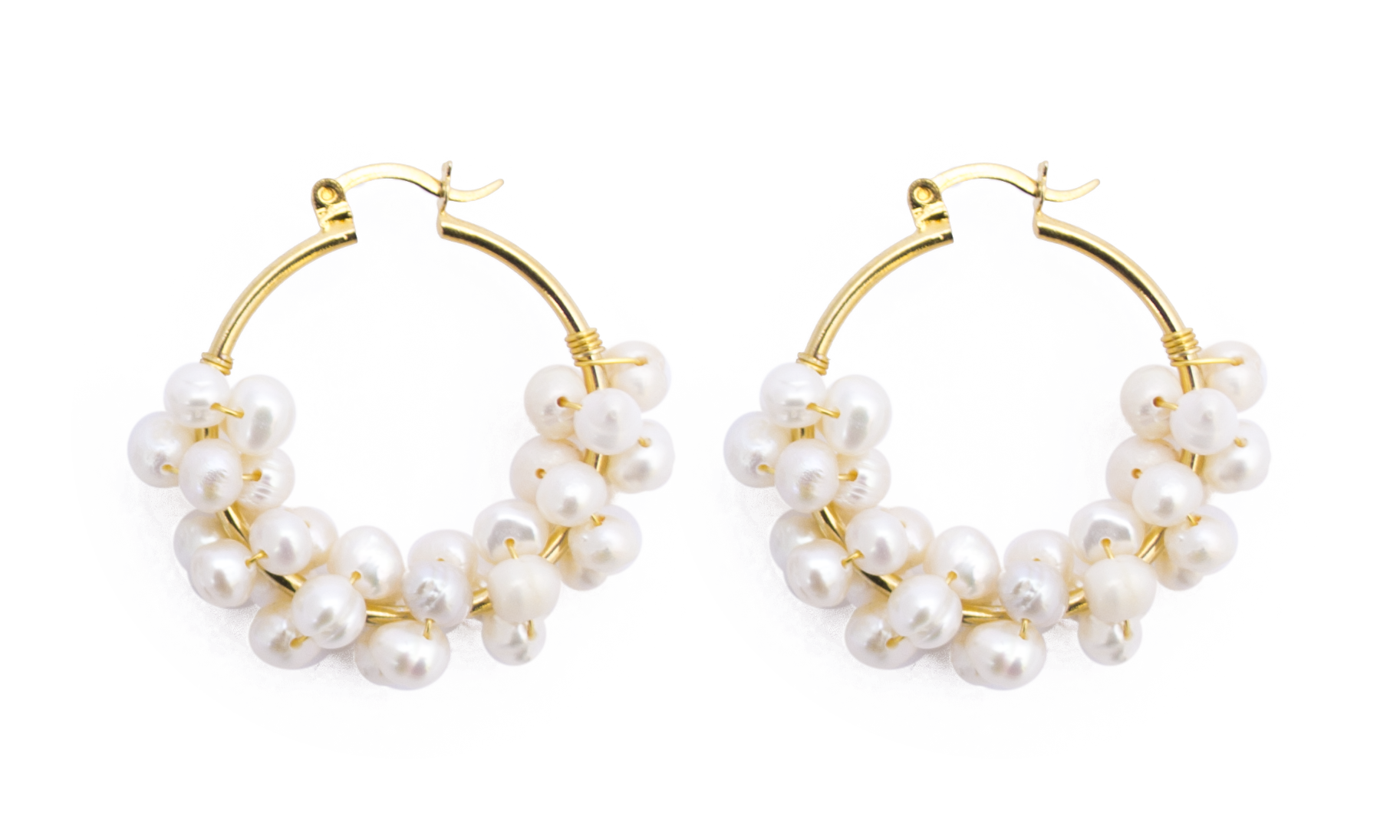 ARRACADAS DE PERLAS NATURALES BLANCAS