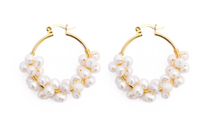ARRACADAS DE PERLAS NATURALES BLANCAS